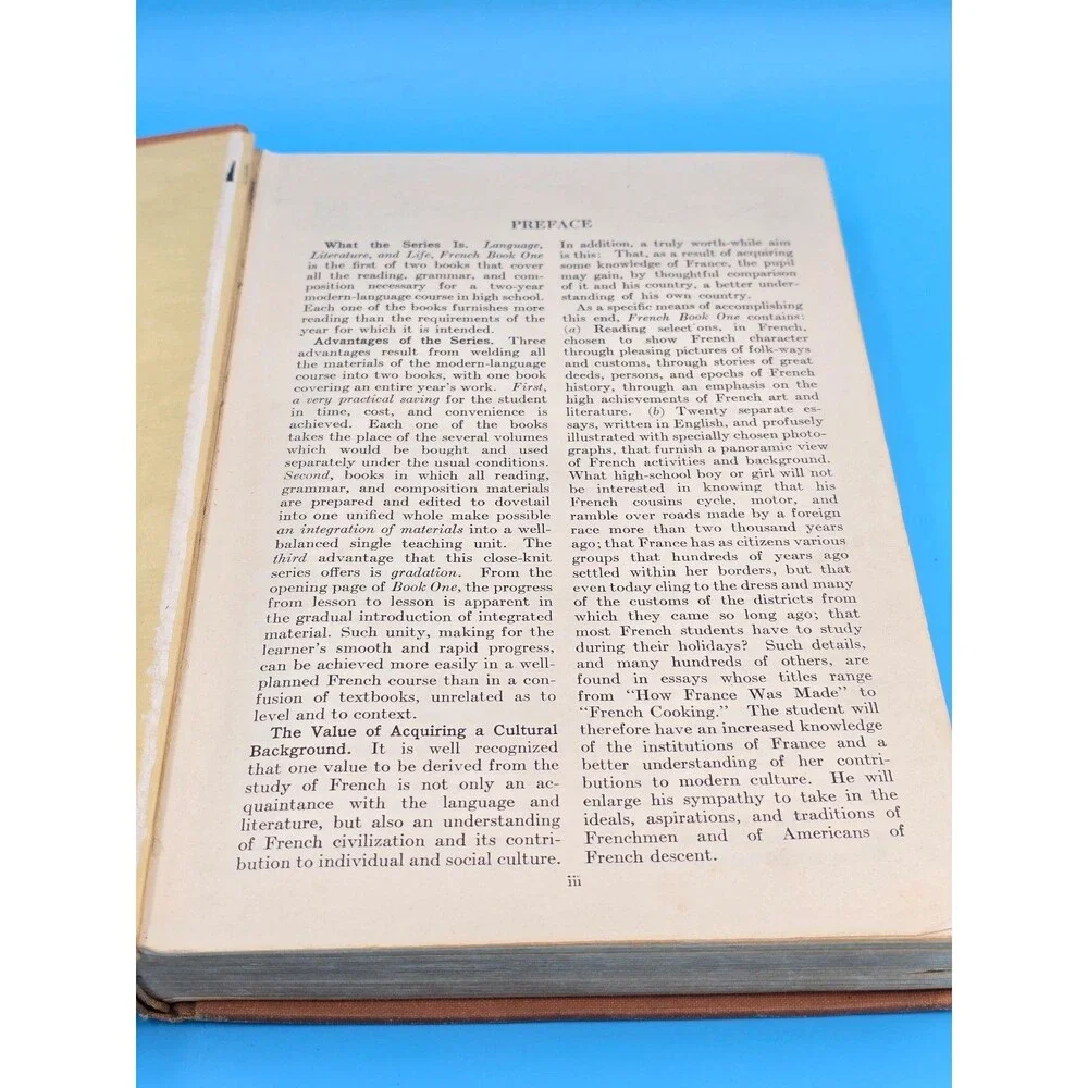 Vintage hardcover copy of French Book One: Language, Literature, and Life
